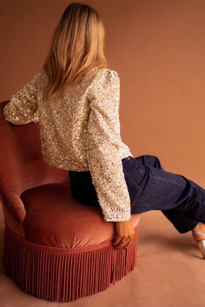 HELENA™ | Die goldene Pailletten-Jacke