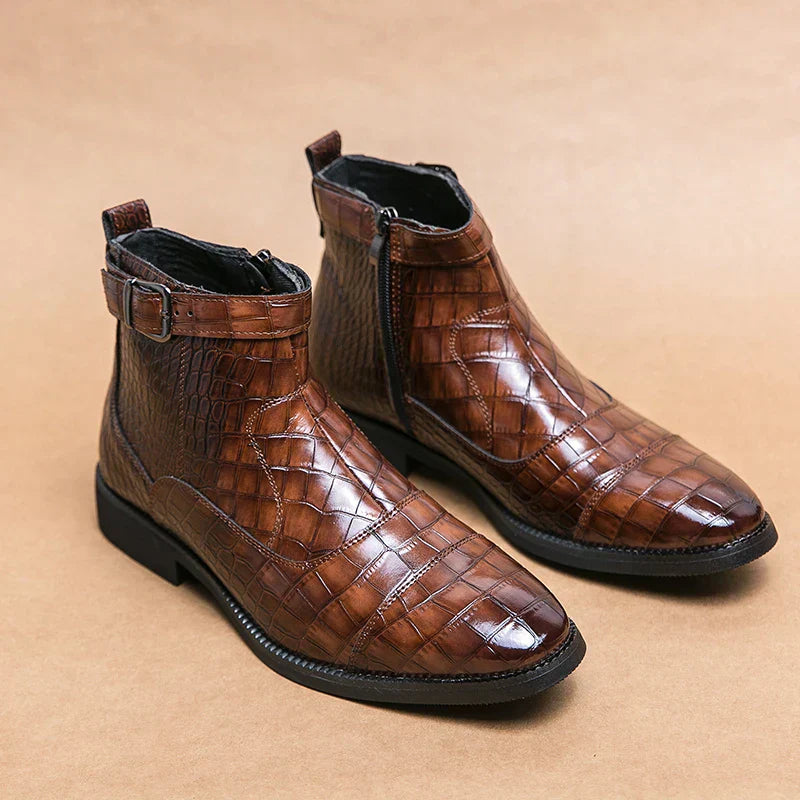Etienne | Stiefeletten mit Schnalle aus Kunstleder