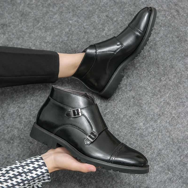 Laurent | Kunstläder Doppel-Monk-strap Stiefel