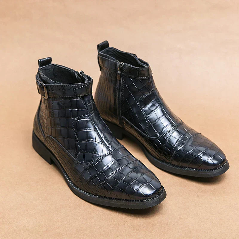 Etienne | Stiefeletten mit Schnalle aus Kunstleder