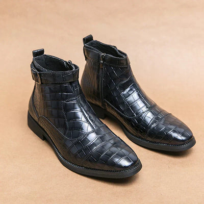 Etienne | Stiefeletten mit Schnalle aus Kunstleder