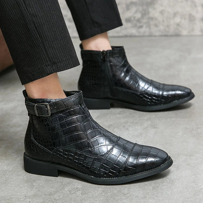 Etienne | Stiefeletten mit Schnalle aus Kunstleder