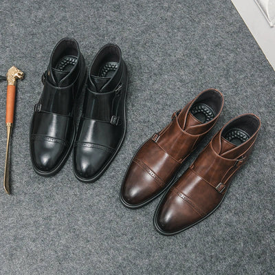 Laurent | Kunstläder Doppel-Monk-strap Stiefel