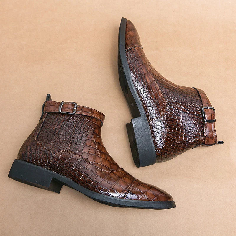 Etienne | Stiefeletten mit Schnalle aus Kunstleder