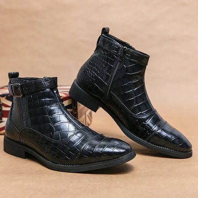 Etienne | Stiefeletten mit Schnalle aus Kunstleder