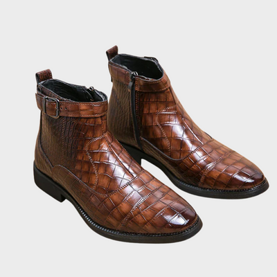 Etienne | Stiefeletten mit Schnalle aus Kunstleder