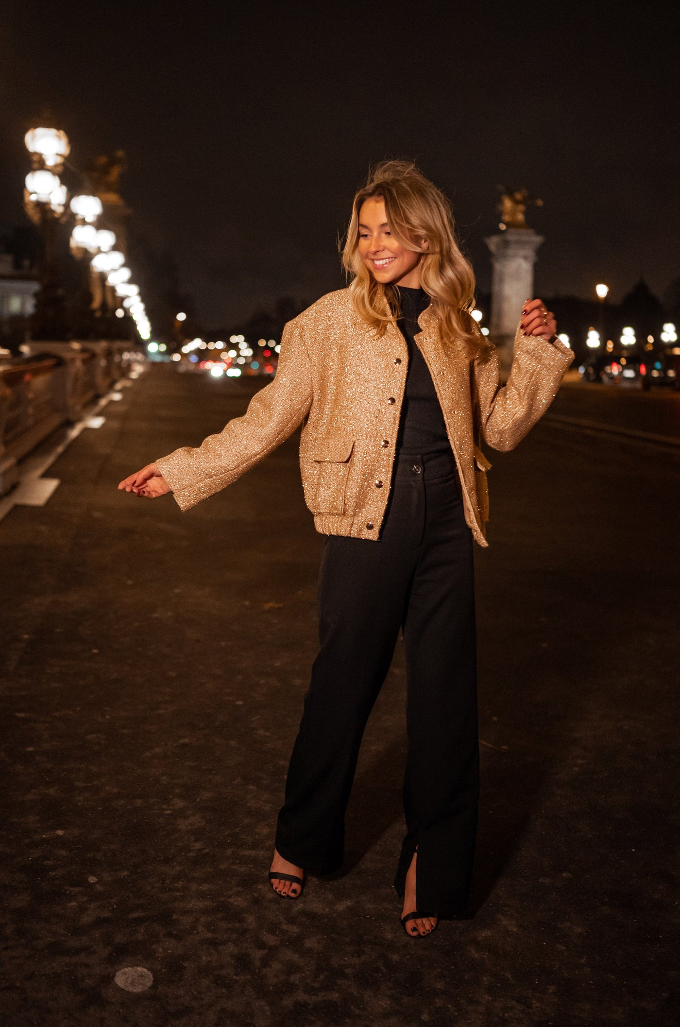 ILONA™ | DIE GOLDENE PAILLETTEN-BOMBERJACKE