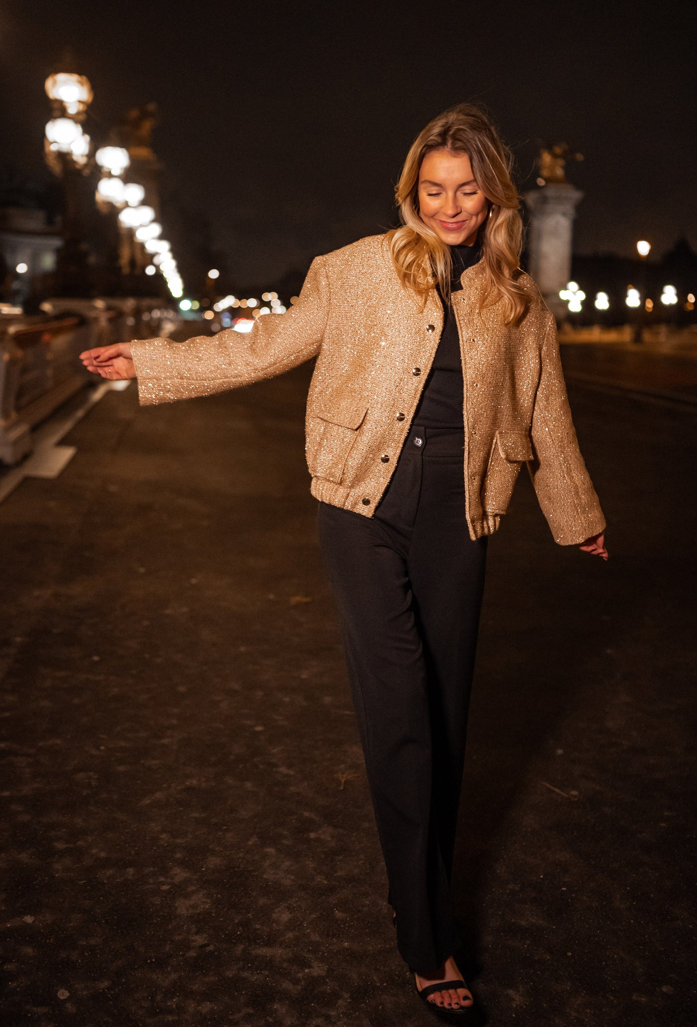 ILONA™ | DIE GOLDENE PAILLETTEN-BOMBERJACKE