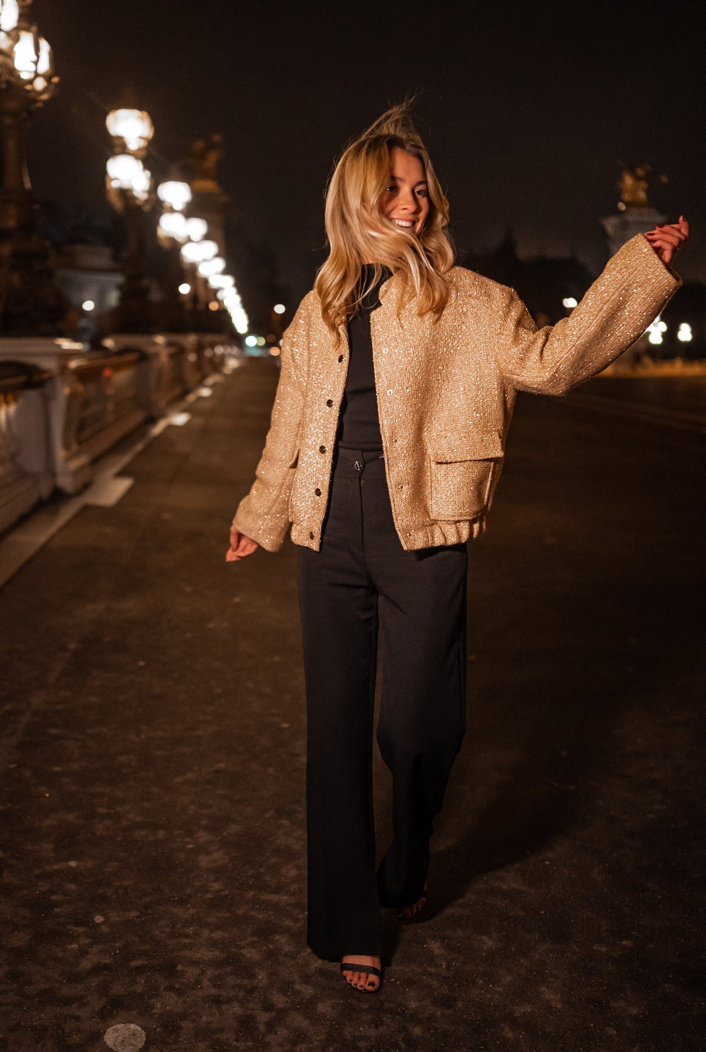 ILONA™ | DIE GOLDENE PAILLETTEN-BOMBERJACKE