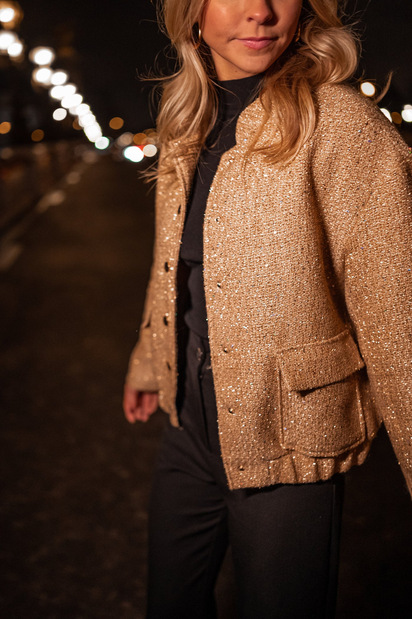 ILONA™ | DIE GOLDENE PAILLETTEN-BOMBERJACKE
