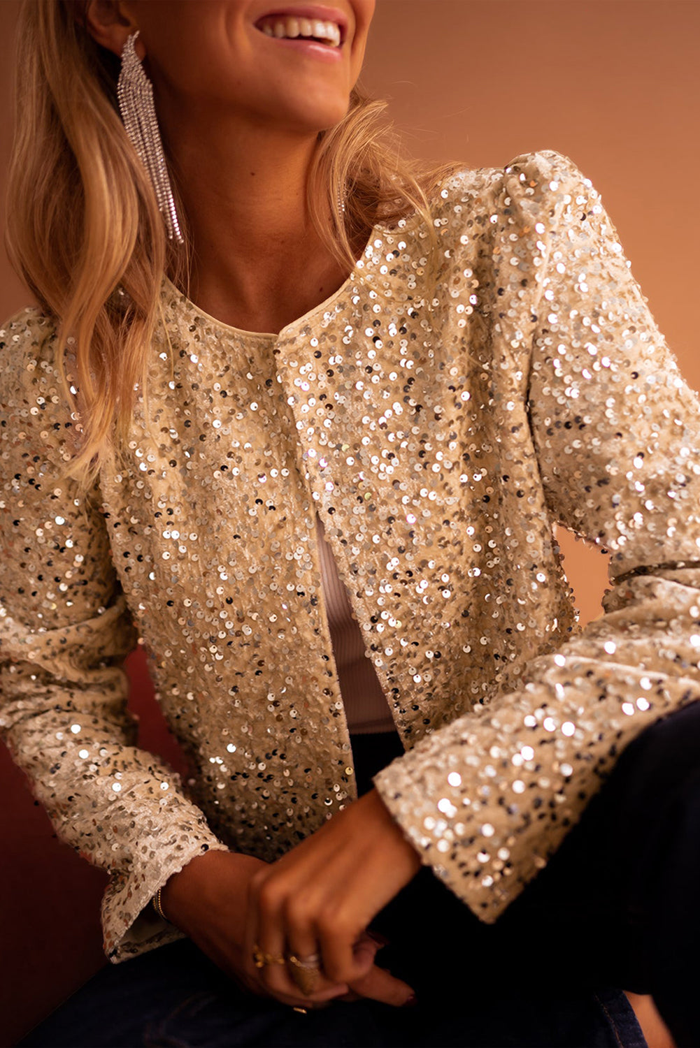 HELENA™ | Die goldene Pailletten-Jacke