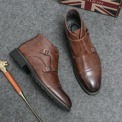 Laurent | Kunstläder Doppel-Monk-strap Stiefel