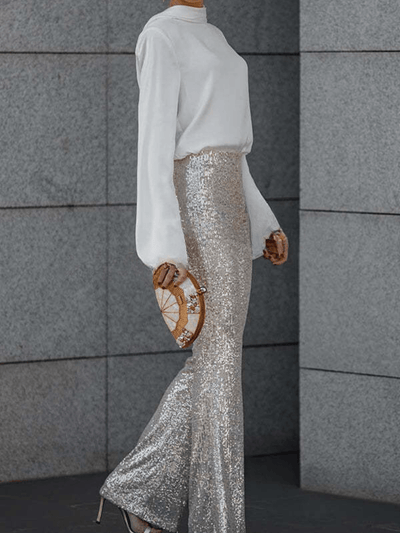 ISSABELLA | GLOCKENBODENHOSE MIT PAILLETTEN